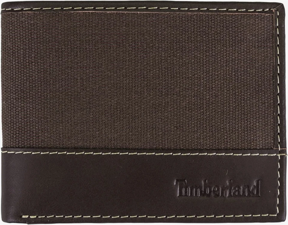 Timberland Bifold Wallet for Men – Canvas and Leather Passcase with ID Window - Image 1 of 1