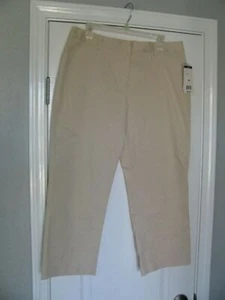 NWT Hillard And Hanson Stretch Cropped Pants Ivory/Cream Color Size 16 - Picture 1 of 5