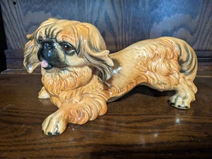 VINTAGE GOEBEL PEKINGESE VERSPIELTER WELPE GROSSER HUND 12 ZOLL FIGUR WEST GERMANY - Bild 1 von 10