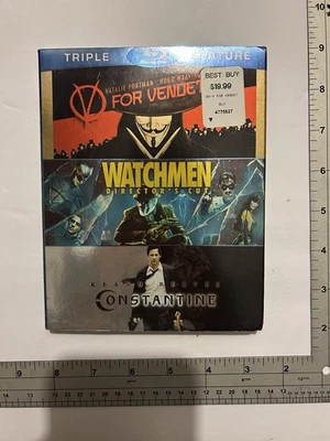 V for Vendetta  Watchmen  Constantine (Triple-Feature) Blu-ray - Brand New - Image 1 of 4