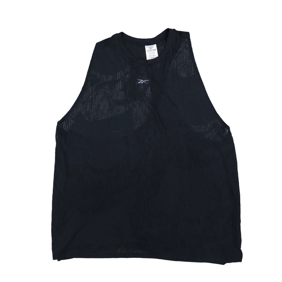 Reebok Women Burnout Tank Top Black Plus Size 3X