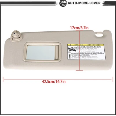 Viseira solar esquerda driver marfim para Toyota Highlander 2004-2007 74320-48260-A0 - Imagem 1 de 4