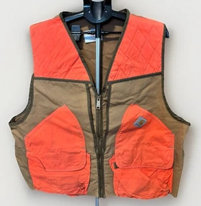 VTG Carhartt Vest Mens 2XL Brown Orange VU250 Hunting Game Bag Distressed 90s - Picture 1 of 8
