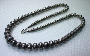 CAROLYN POLLACK American West Sterling 30" 8mm-17mm Pearl Beaded Necklace 97.4g - Picture 1 of 6