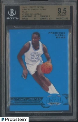 Gemas retro de metales preciosos Fleer 2011-12 azul #1 Michael Jordan patio 19/50 BGS 9,5 Foto 1 de 2