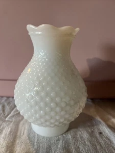 Vintage Hurricane Hobnail Lamp Shade Milk Glass - Picture 1 of 6