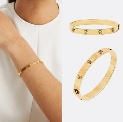 Gold Bracelet - Tory Burch Miller Stud with Hinge Closure - Image 1 of 4