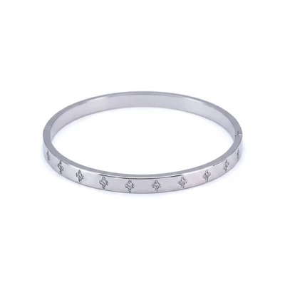 Stars with Cubic Zirconia(Both Sides) Simple Stainless Steel Bangles - Image 1 of 4