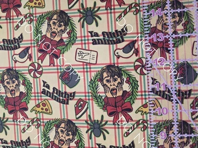 Custom 100% Cotton Woven Fabric Plaid Home Alone Movie By The 1/4 Yard 9x56  - Image 1 of 2