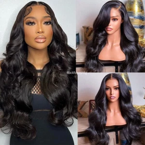 Body Wave Silk Base Full Lace Human Hair Wig Glueless 5x5 Silk Top Full Lace Wig - Picture 1 of 12