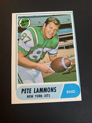 1968 Topps Football #143 Pete Lammons Rookie EX New York Jets Texas Longhorns - Image 1 of 2