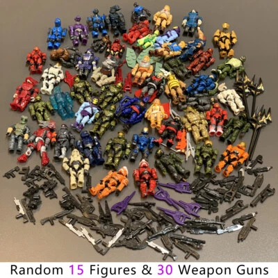 Random 45Pcs (15 Figures +30 Gun) HALO Mega Bloks CONSTRUX Unsc Elite SPARTAN #1 - Image 1 of 4