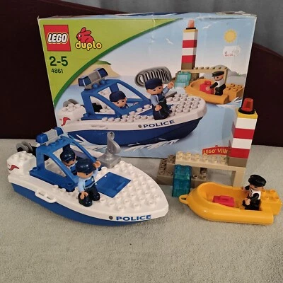 Lego Duplo 4861 - Le bateau de Police - Voleur - Complet - Photo 1/4