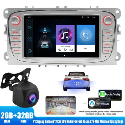 7" Autoradio GPS Navi mit Kamera für Ford Focus Mondeo S/C-MAX Galaxy Android 12 - Bild 1 von 4