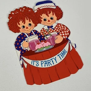 Vintage 1974 Hallmark Raggedy Ann & Andy 7 Einladungskarten gestanzt unbenutzt - Bild 1 von 4