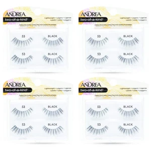 Andrea Two of a Kind False Lashes 53 Black 4 Pack Natural Look Reusable Falsies - Picture 1 of 11