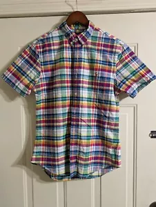 Polo Ralph Lauren Limited Slim Fit Men's M Plaid SS Button Down Embroidered Logo - Picture 1 of 9