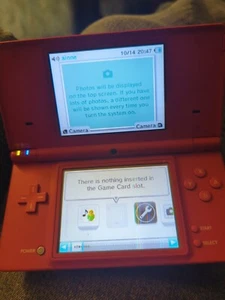 Nintendo DSi Console USA Burgundy Red Damaged Bottom Screen Lines See Store - Picture 1 of 2