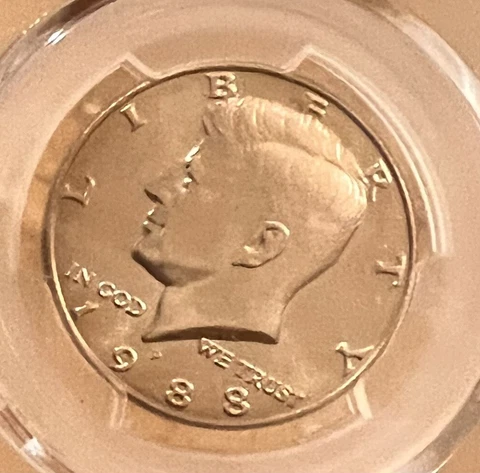 1988-P Kennedy Clad Half Dollar MINT ERROR PCGS-MS63 50C 160 Degree CCW REV Cover