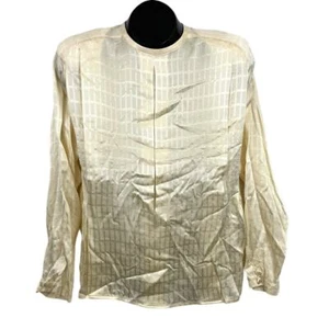 VTG Long Sleeve Silk Blouse Top Sz 8 Women's 80s Abstract - Picture 1 of 15