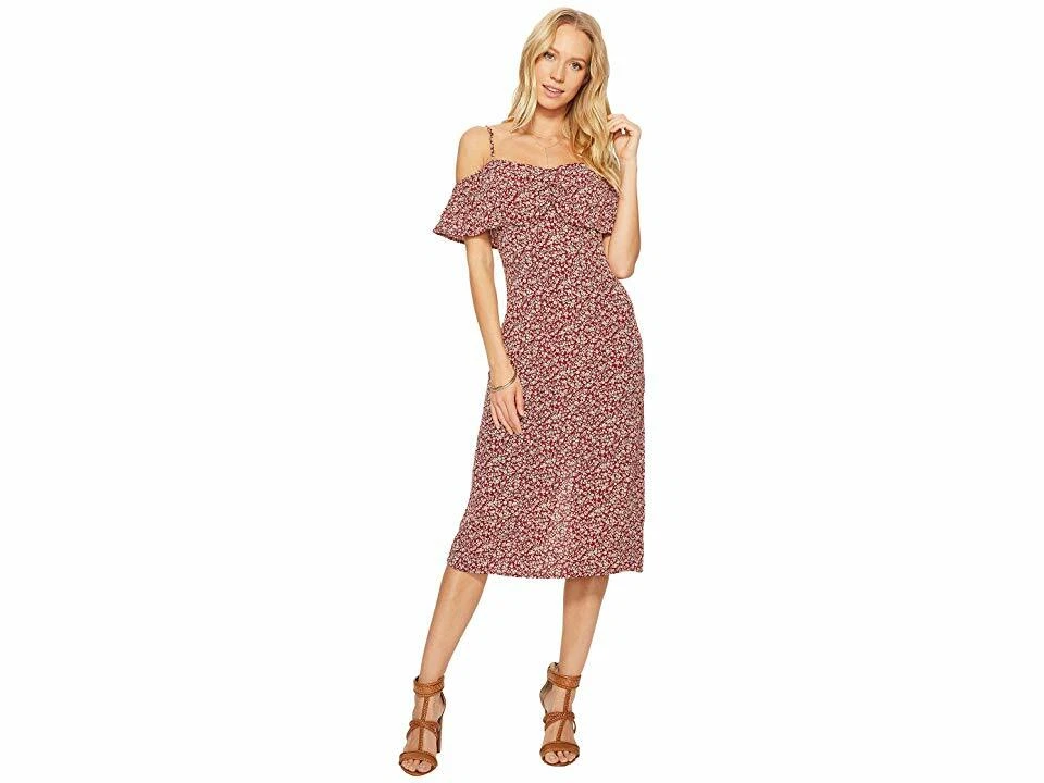 NWT $320 Flynn Skye Women's Red Beige Floral Print Sleeveless Midi Dress Size S - Image 1 of 1