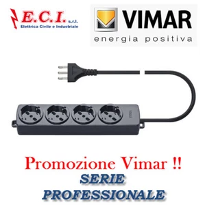 VIMAR 01292.CC MULTIPRESA CIABATTA UNIVERSALE 4 POSTI + CAVO PROFESSIONALE - Foto 1 di 1