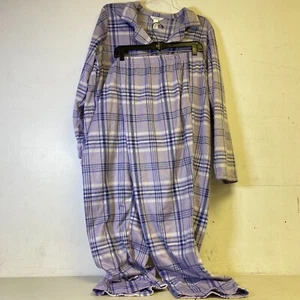 Adonna Sleepwear 2-Piece Pajama Set Button Up And Pants Color Purple Size XXL - Picture 1 of 24
