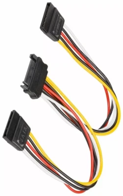 2 x Sata Female to 15 pin sata male Power Splitter Y Cable 20 cm - Image 1 of 4