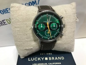 Reloj de cuero perforado marrón LUCKY BRAND 40 mm cronógrafo Fairfax para hombre LW00200 NUEVO - Imagen 1 de 6