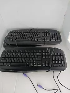 Lpt of 4 Logitech Deluxe Computer Keyboard PS2 Black Y-SU61 *TESTED* - Picture 1 of 6