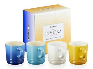 Le Creuset Mug Riviera Collection Set of 4 - 12 oz 350mL Riviera Coffee Mugs NEW