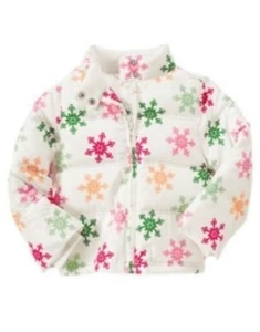 GYMBOREE CHEERY ALL THE WAY SNOWFLAKE PUFFER  JACKET 3 4 5 6 7 8 10 12 NWT - Picture 1 of 2