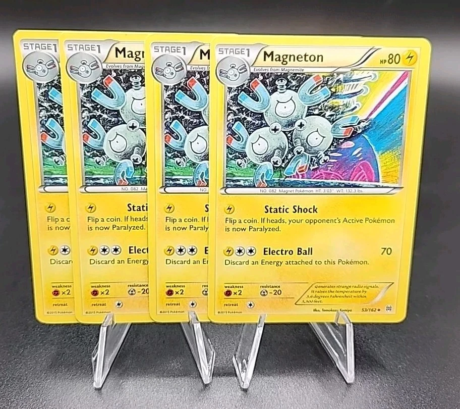 4x Pokemon TCG Magneton 53/162 XY Breakthrough Uncommon Non-Holo Playset NM-MT  - Image 1 of 1