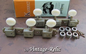 aged Kluson nickel tuners RELIC'D 3 plate fit Gibson Les Paul Jr KD-3P-NP 3L/3R - Picture 1 of 9