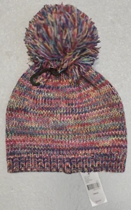 Lane Bryant Women's Multi-Color Marled Beanie with Pom Pom OneSize Pink! *NEW* - Picture 1 of 1