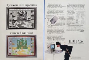1984 VINTAGE 2 PAGE PRINT AD - IBM PCjr COMPUTER AD - IT'S MORE FUN IN COLOR.. - Picture 1 of 1