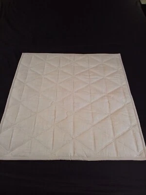 West Elm Quilted Euro Sham Beige Cotton 26" x 26" Modern Textured Pillow Cover - Image 1 of 4
