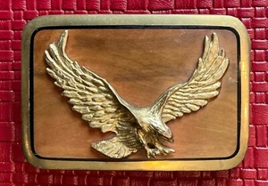 VINTAGE 70er TRINITY EAGLE MESSING GÜRTELSCHNALLE - Bild 1 von 2