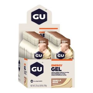 GU ORIGINAL Energy Gel Supplement : VANILLA BEAN - Box of 24