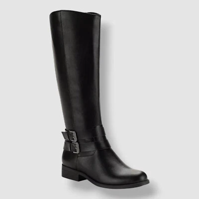 Style & Co Women's Black Maliaa Wide-Calf Buckled Riding Boots Shoe Size 8.5 - Image 1 of 4