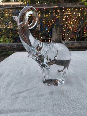 Oggetti Italia Firmado Cristal Pesado Elefante Murano Arte Vidrio Escultura 10 3/4" Foto 1 de 4