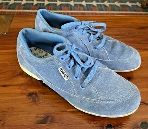 Zapatos de boliche vintage Hyde de gamuza azul polvo para mujer talla 7,5” - Imagen 1 de 9