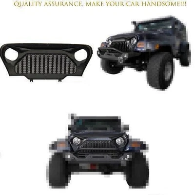 For Jeep Wrangler TJ 1997-2006 Matte Black Front Bumper Center Hood Grill Mesh - Изображение 1 из 4