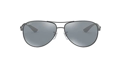 Lunettes de soleil Ray-Ban 0RB8313 fibre de carbone 004/K6 bleu miroir argent... - Photo 1/4