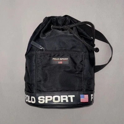 Vintage 90s RALPH LAUREN POLO SPORT CROSSBODY BAG Drawstring Closure Tote 1990s - Image 1 of 4