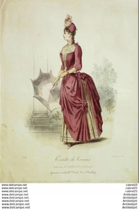 Gravure Mode Le Coquet 1887 # 20 (Old Fashion plate) - Imagen 1 de 1