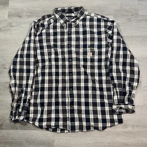 Camicia uomo Carhartt con bottoni taglia XL vestibilità ampia nero/grigio cotone a quadri 104910 - Foto 1 di 10