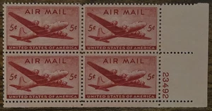 US - Scott C32- Air Mail - BR Plate Block - DC-4 Skymaster - MNH!!! - Picture 1 of 1