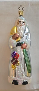 Inge Glas Ornament - Zauberhafter Frostvater: weißer Mantel Weihnachtsmann Santa - Bild 1 von 7