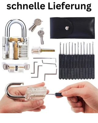 LOCK COWBOY 30-teiliges Lockpicking Set mit 3 Transparenten Übungsschlössern - Bild 1 von 4